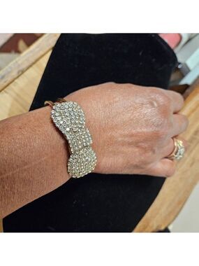 Betsey Johnson Crystal Rhinestone Bow Bracelet